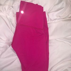 hot pink lululemon wunder under leggings